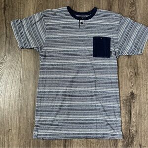 Men’s Billabong Navy Striped Henley Tee